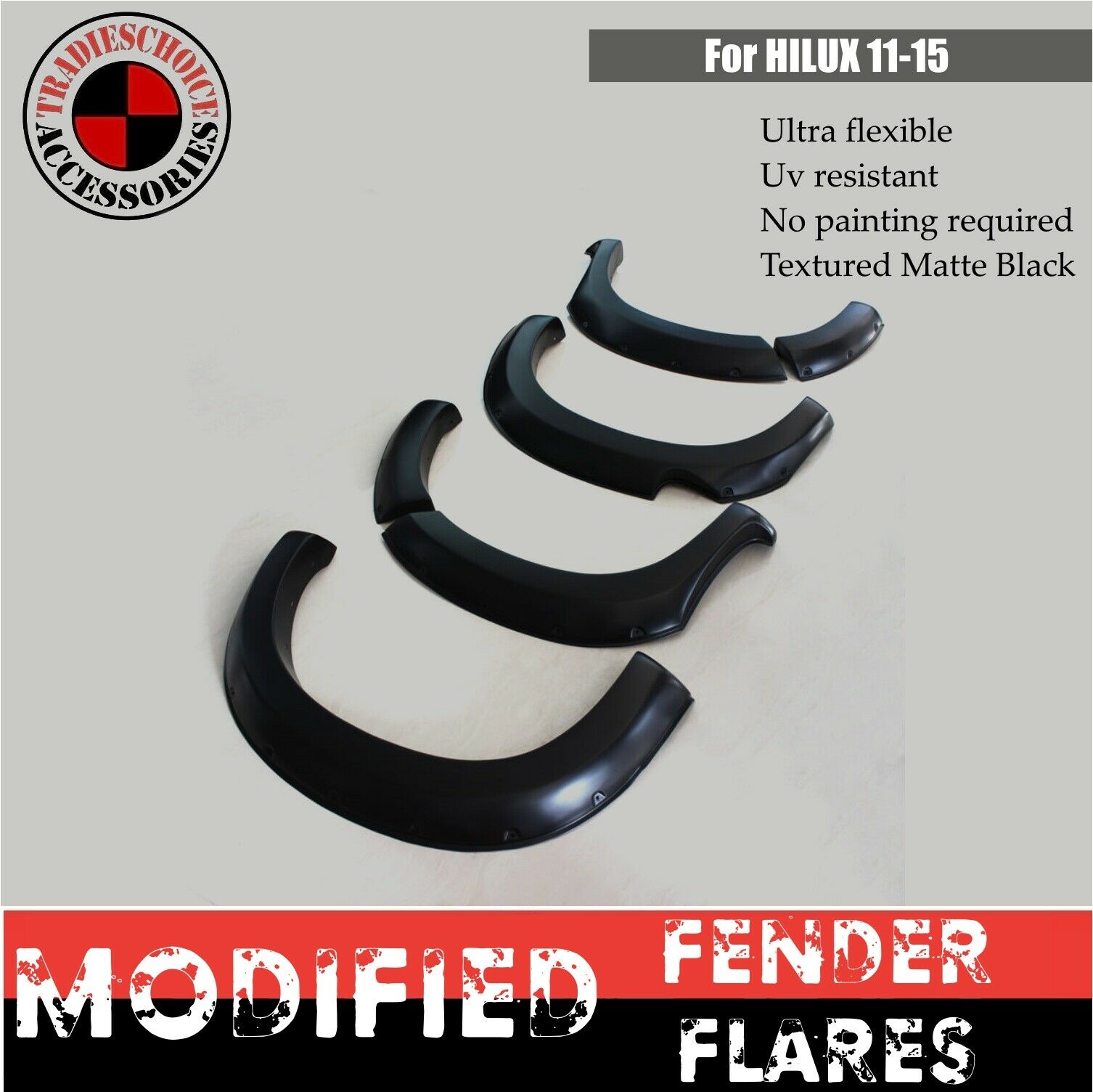 TRADIESCHOICE Jungle Fender Flares for Toyota Hilux N70 09/2011-15 SR SR5 | Style and Off-Road Protection