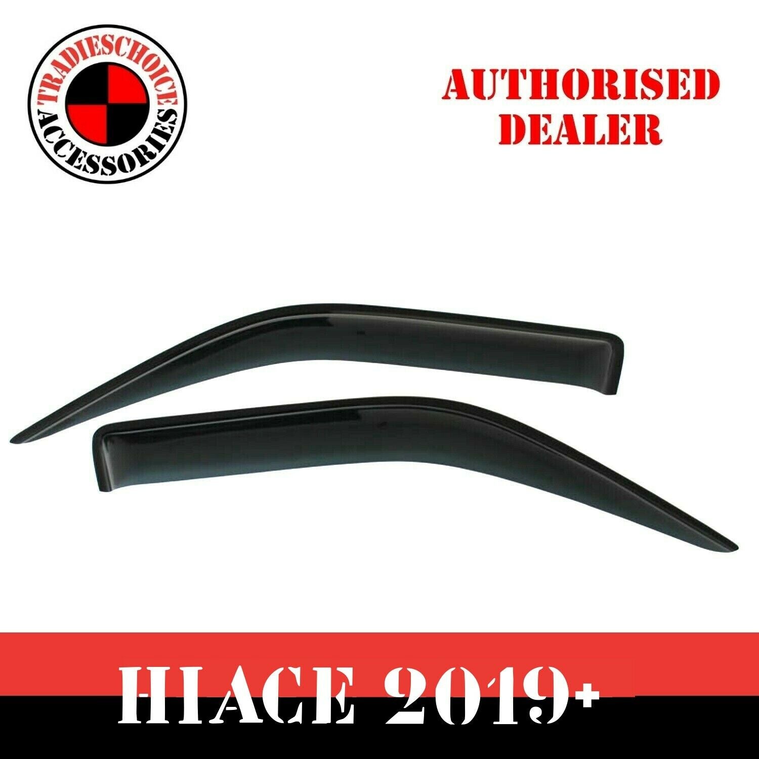TRADIESCHOICE Weather Shield Window Visors (Weathershields) for Toyota Hiace 2019+ | Enhance Protection and Comfort