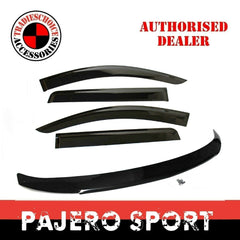 Bonnet Protector + Weathershields to suit Mitsubishi Pajero QF Sport 2018-2023