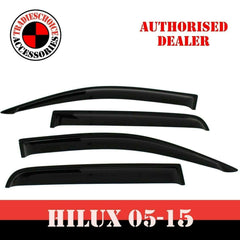 TRADIESCHOICE Weathershields Weather Shield Window Visor for Toyota Hilux Dual Cab 2005-2015 | Enhance Style and Comfort
