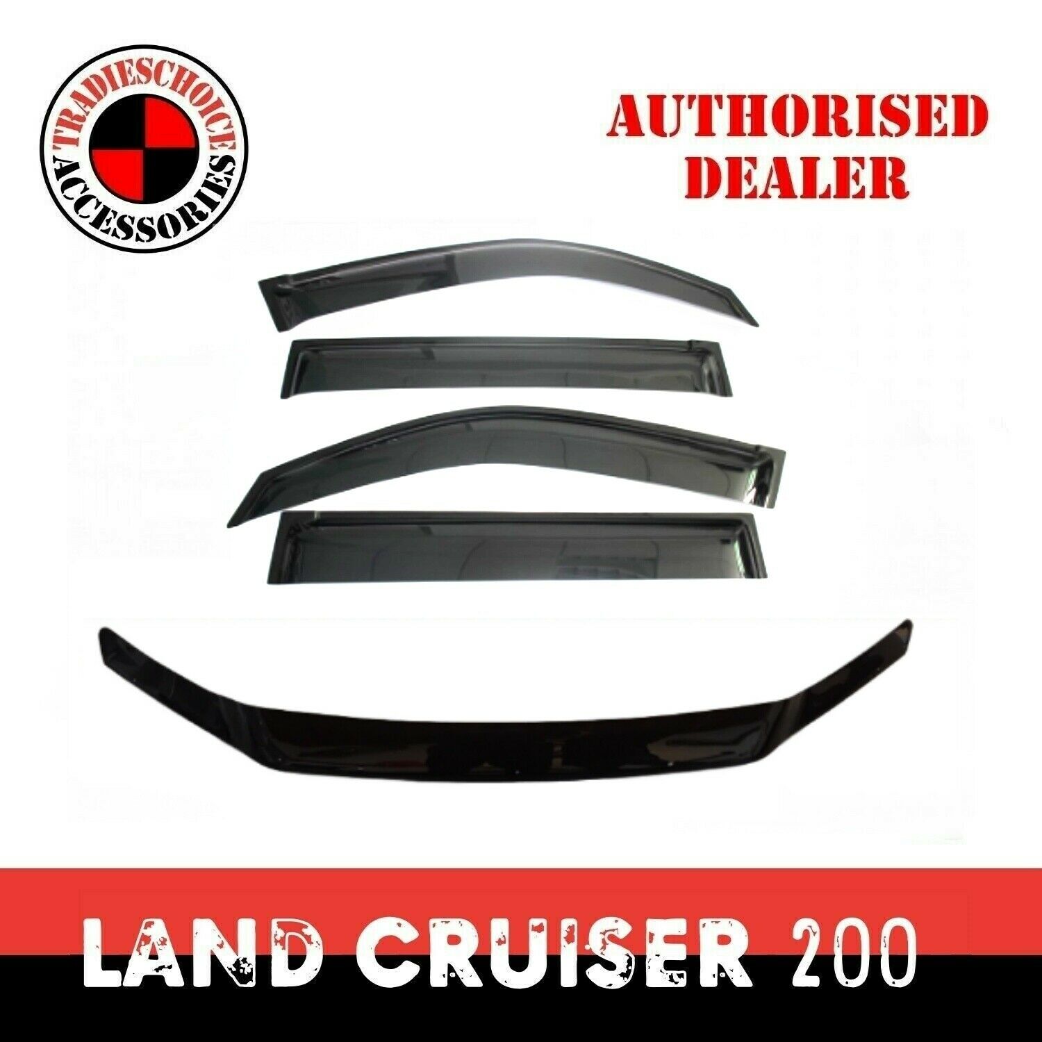 TRADIESCHOICE Bonnet Protector & Visors Weathershields for Toyota Landcruiser 200 Series 2015+ | Complete Protection and Enhanced Style