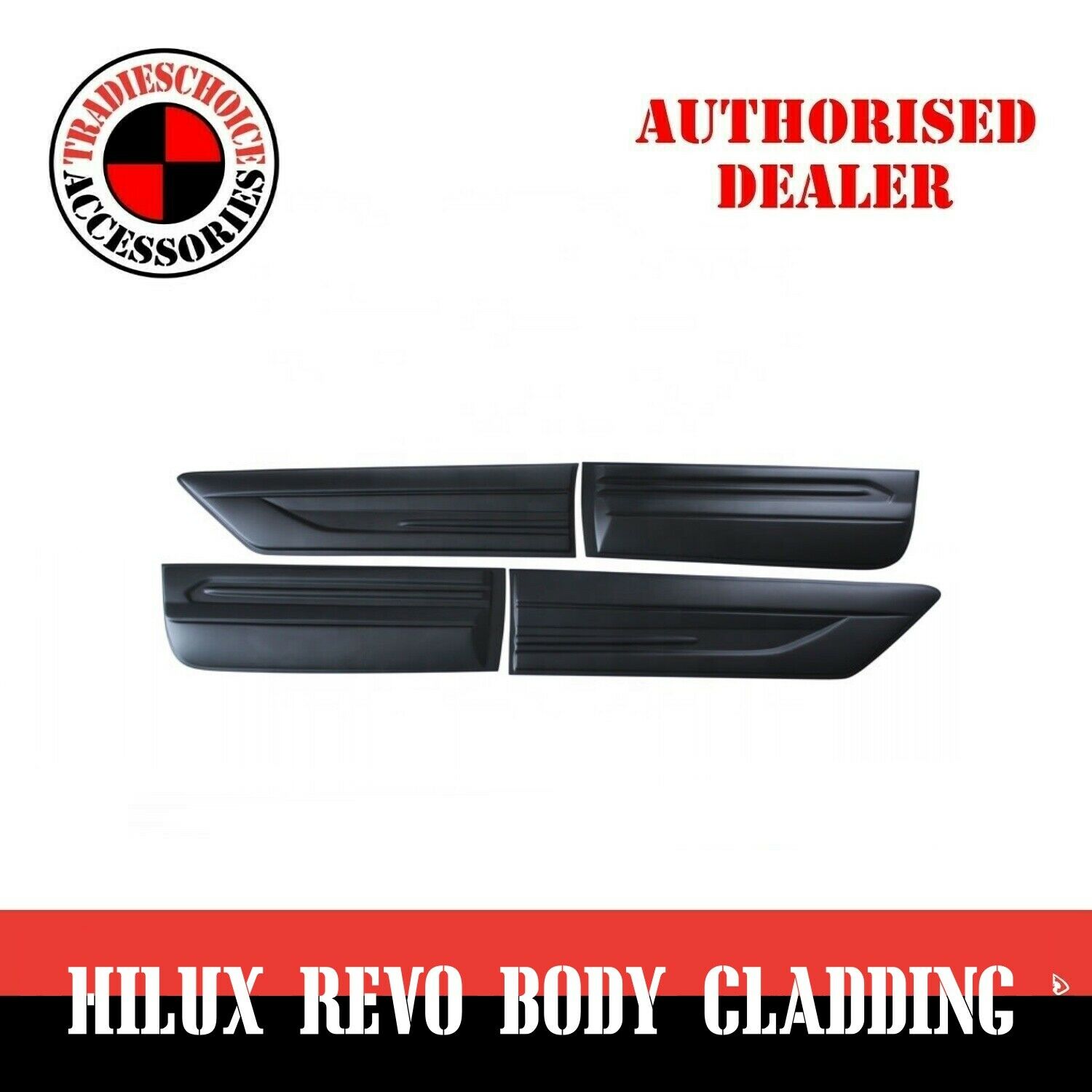 Side Door Body Moulding Cladding Trim Fit Toyota Hilux Revo 15-19 Matte Black