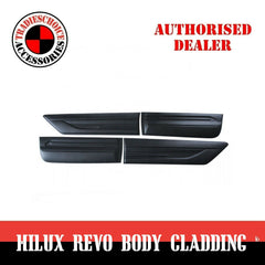 Side Door Body Moulding Cladding Trim Fit Toyota Hilux Revo 15-19 Matte Black
