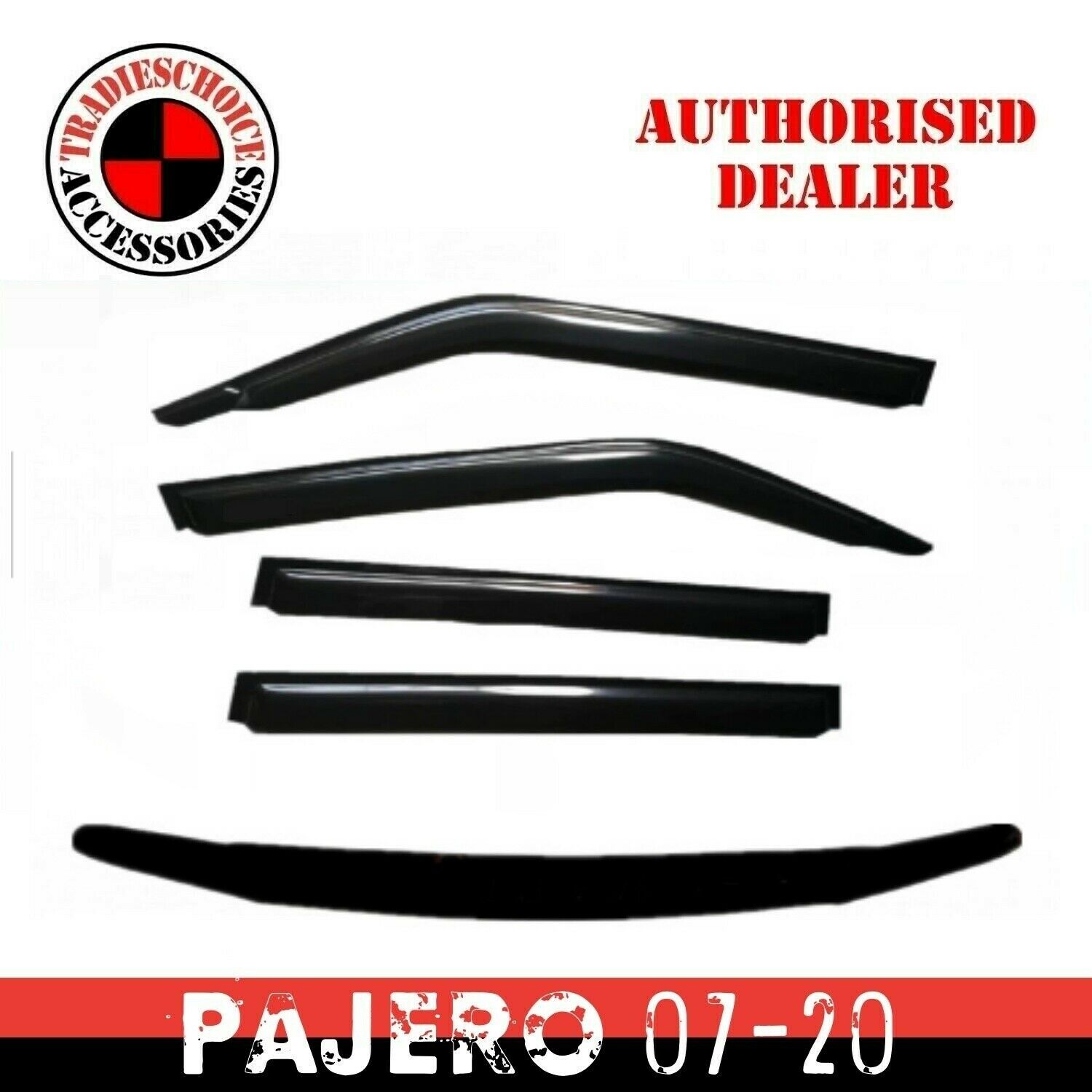 TRADIESCHOICE Bonnet Protector Guard + Weathershield for Mitsubishi Pajero NS NX 2007-2020 | Style and Protection
