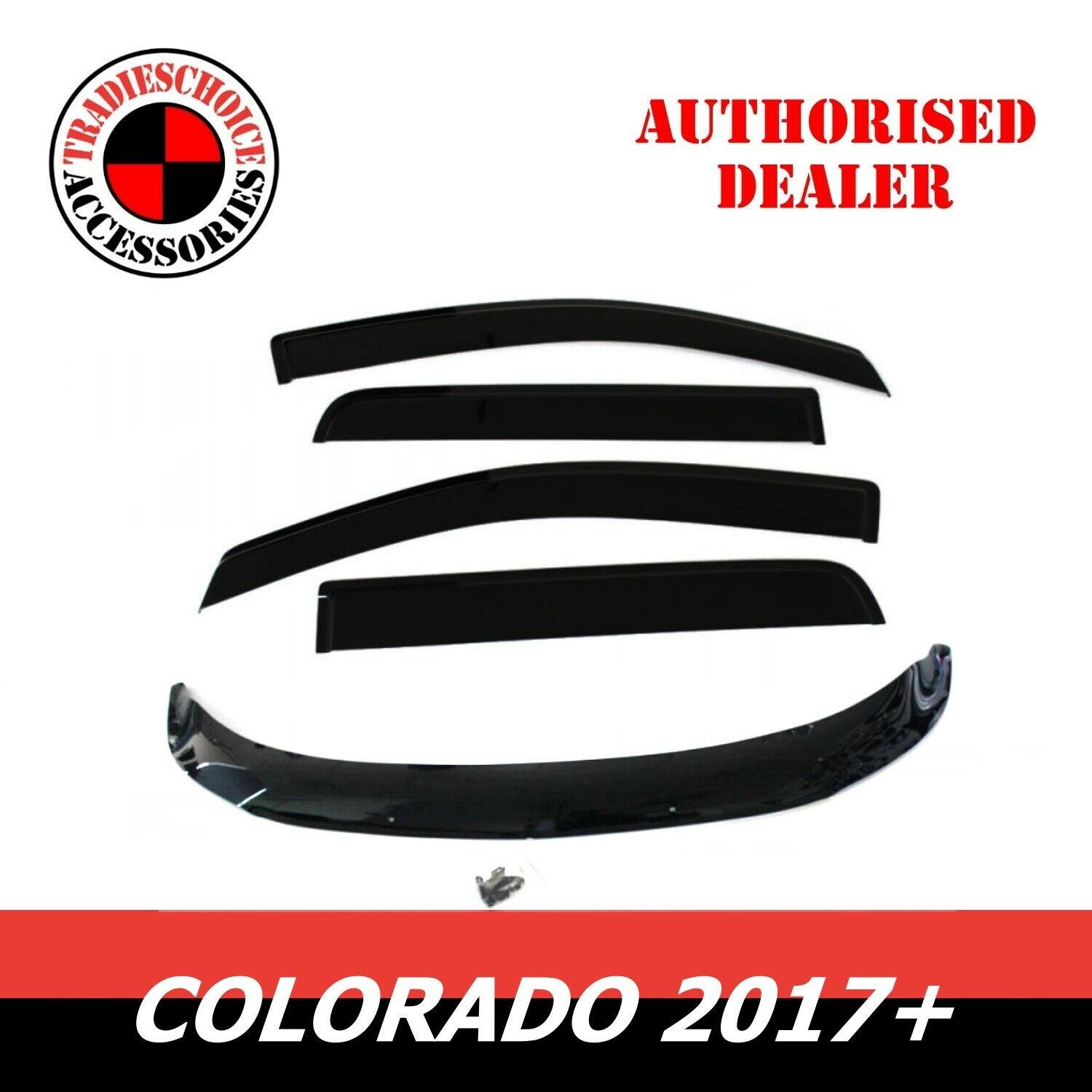 TRADIESCHOICE Bonnet Protector + Weather Shields for Holden Colorado RG Dual Cab 2016-2020 | Complete Protection and Style Package