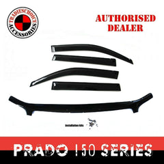 TRADIESCHOICE Bonnet Protector + Weather Shields for Toyota LandCruiser Prado 150 2013-2017 | Style and Protection