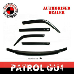 TRADIESCHOICE Bonnet Protector & Window Visors Weather Shield for Nissan Patrol GU4+ Y61 2004-2016 | Style and Protection