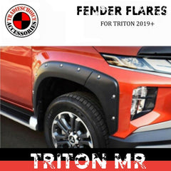 TRADIESCHOICE Matte Black Fender Flares Guard Cover for Mitsubishi Triton MR 2019+ | Stylish and Protective Arch Enhancements